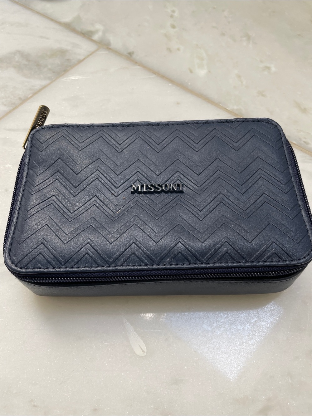Missoni Navy Chevron Toiletry Case for Men